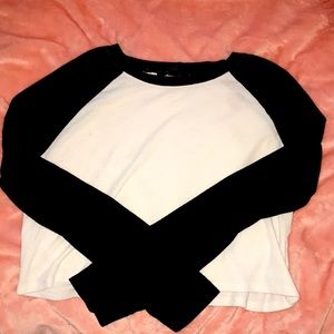 Forever 21 baseball long sleeve crop